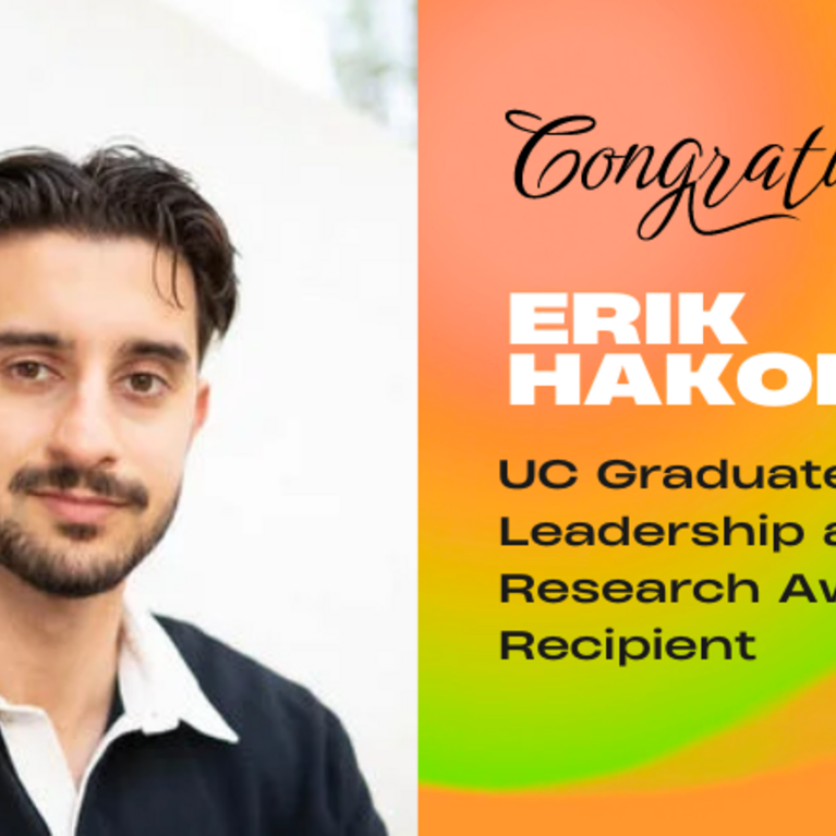 UC Graduate Deans' Leadership and Research Award Recipient, Erik Hakopian