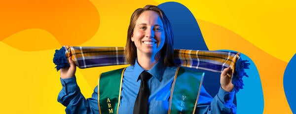 Header Photo of Student in Regalia