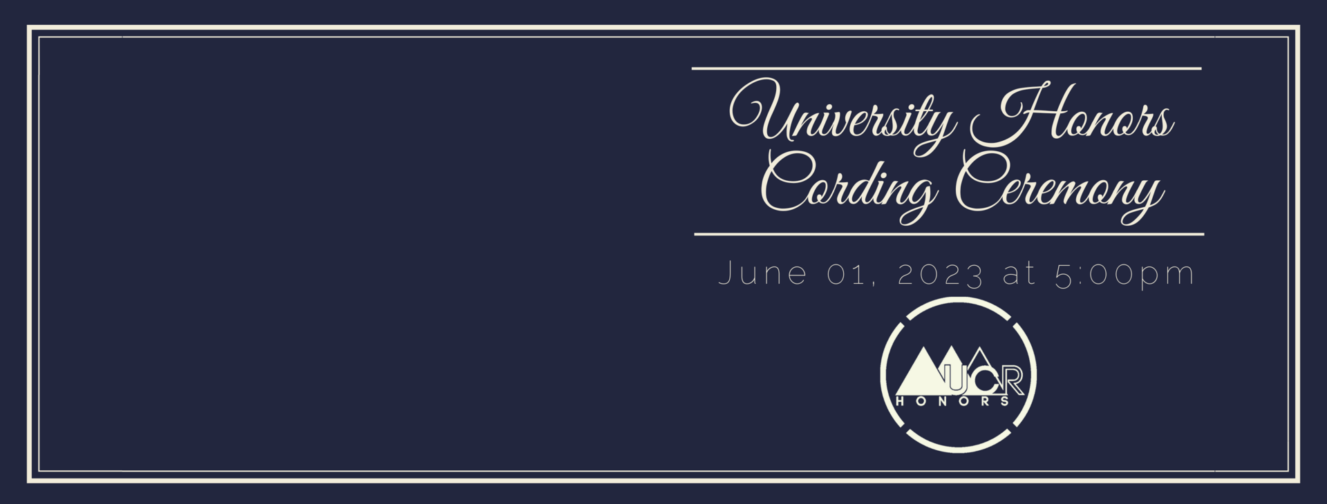 Cording Ceremony Date Announcement Banner
